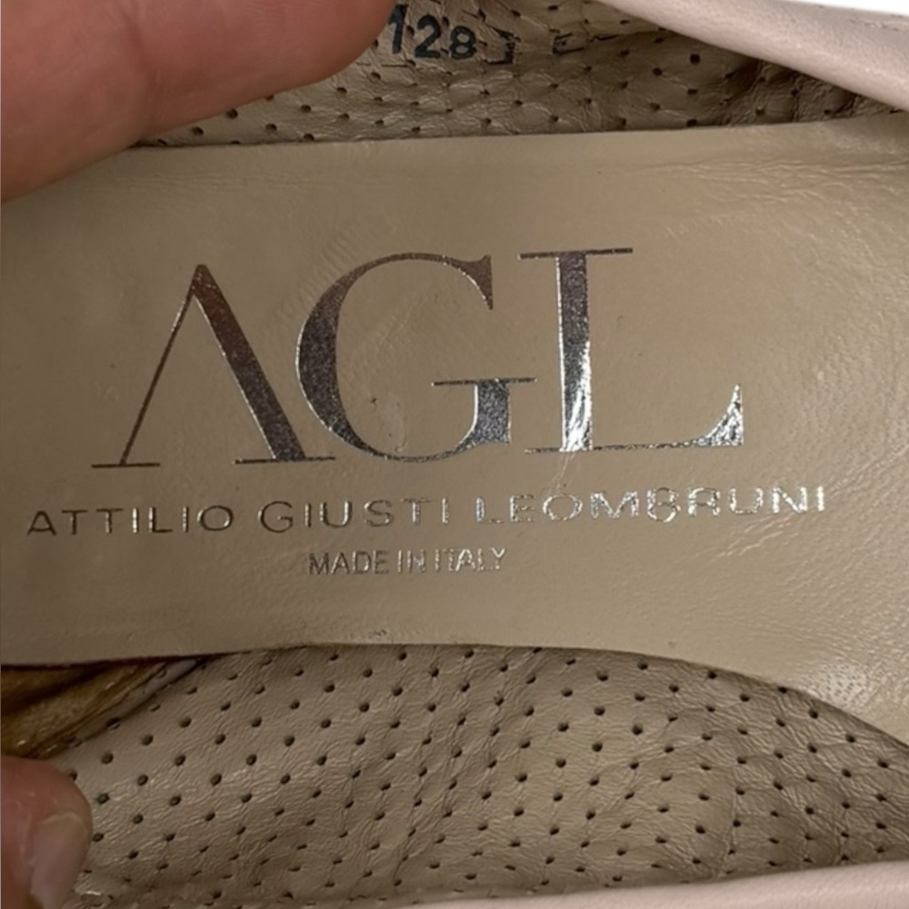 AGL Monika Leather Cap Toe Ballet Ballerina Flats EU 36 US 6 Pink Made In Italy - Picture 11 of 15